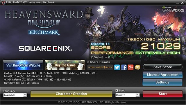Final Fantasy XIV: Heavensward's Benchmark
