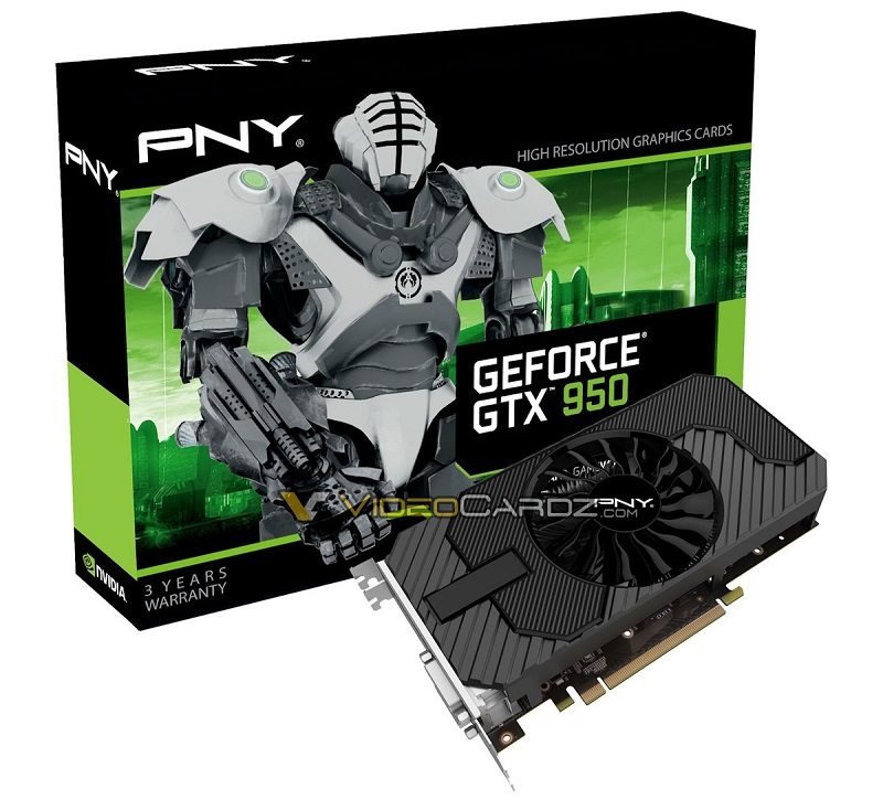 Nvidia GeForce GTX 950 fotografiada y listada