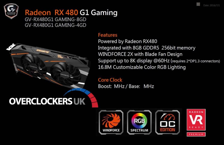 Revelados más detalles sobre la Gigabyte RX 480 G1 Gaming